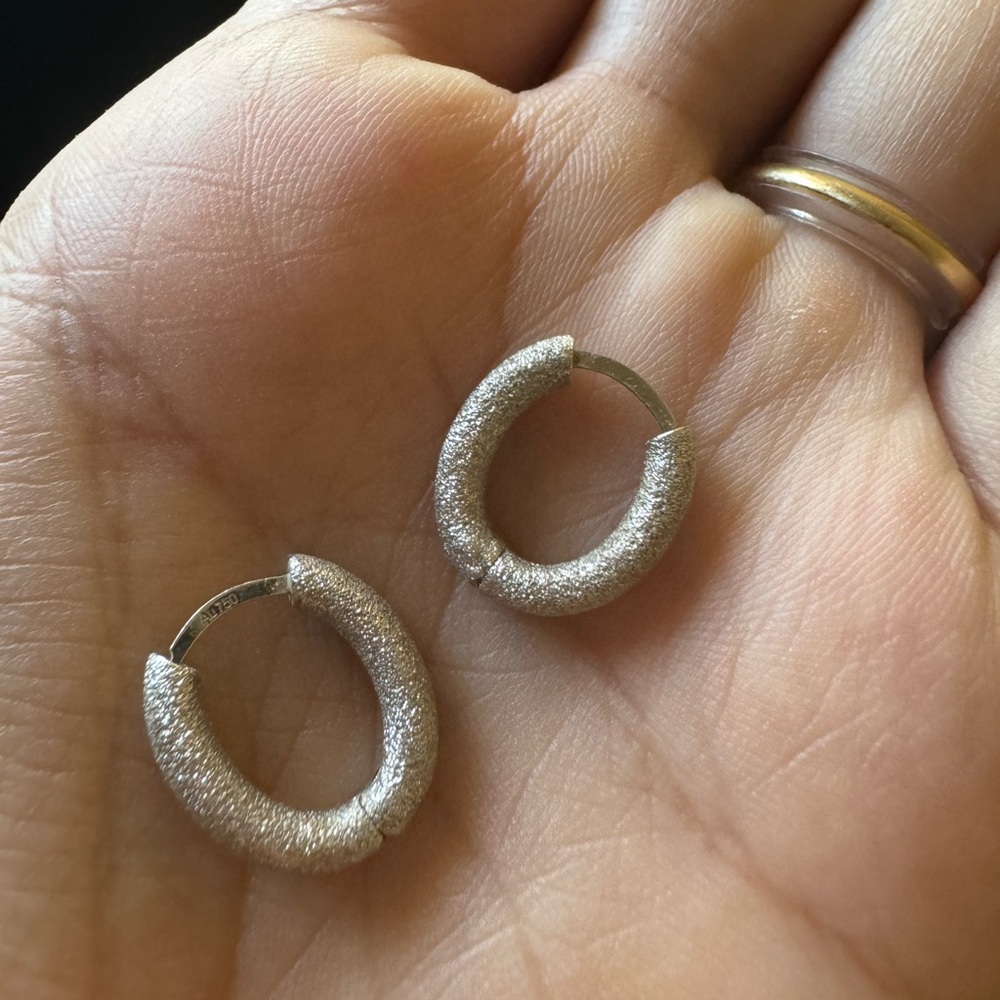 Carolina Bucci 18k White Gold Huggie Hoop Earrings